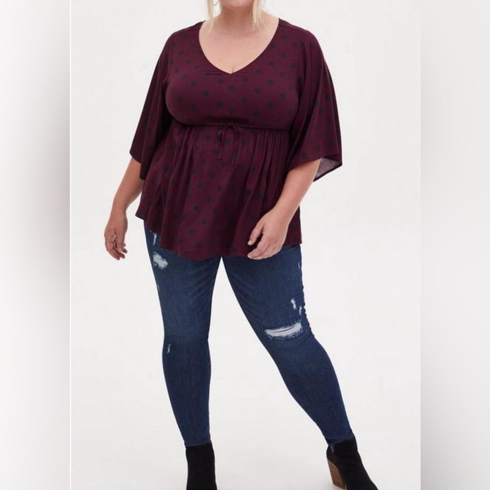 Torrid Babydoll Stretch Challis Top Size 3